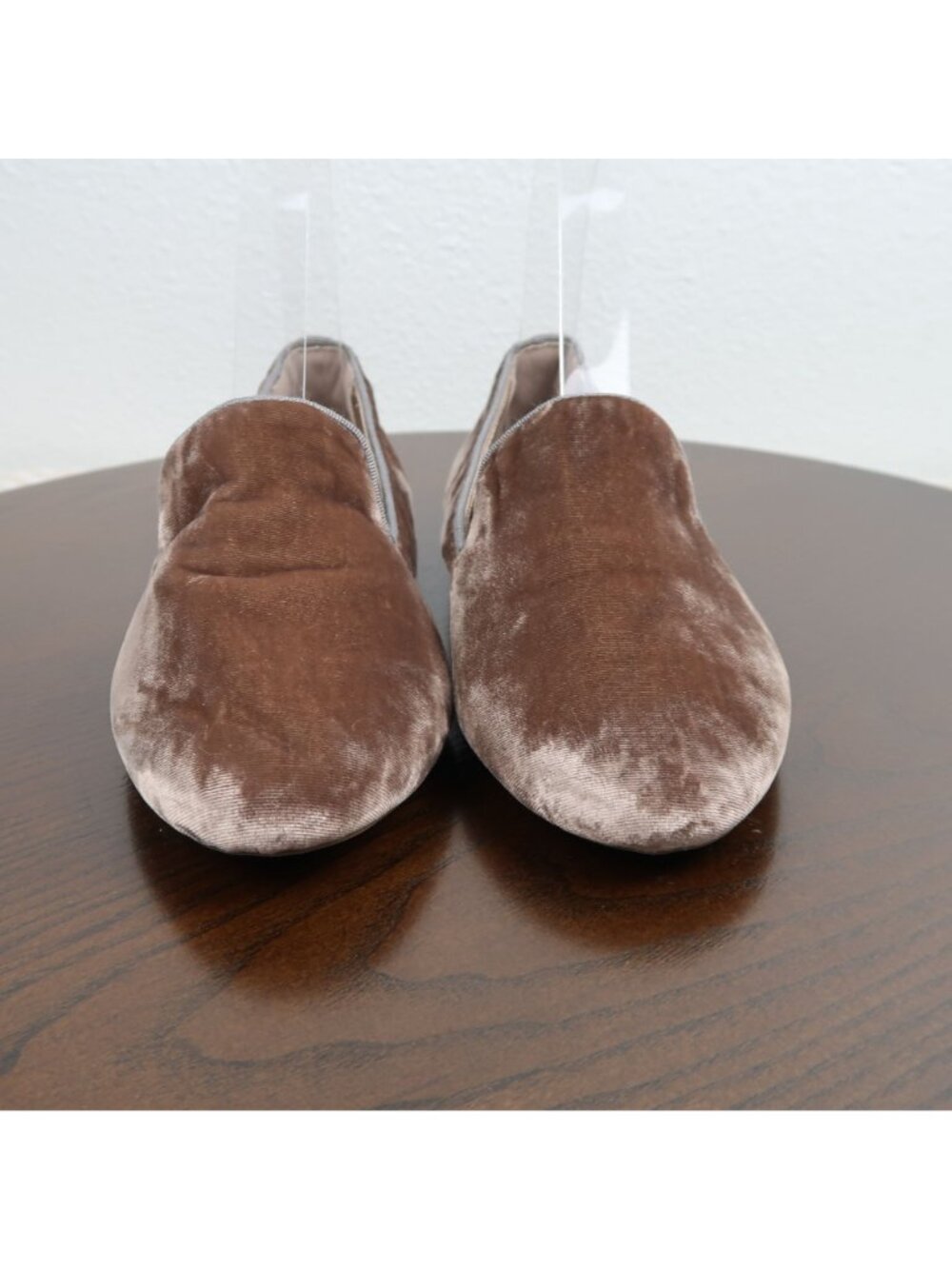 Birdies 7 Starling Brown Taupe Velvet Slip-On Loafers Cushioned Insole Flats - Picture 7 of 9